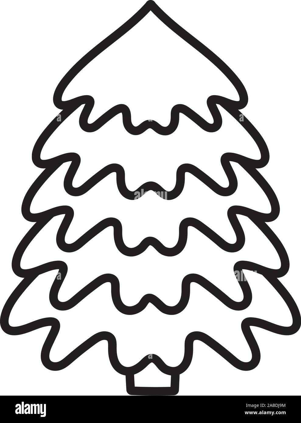 pine tree nature icon on white background vector illustration thick ...