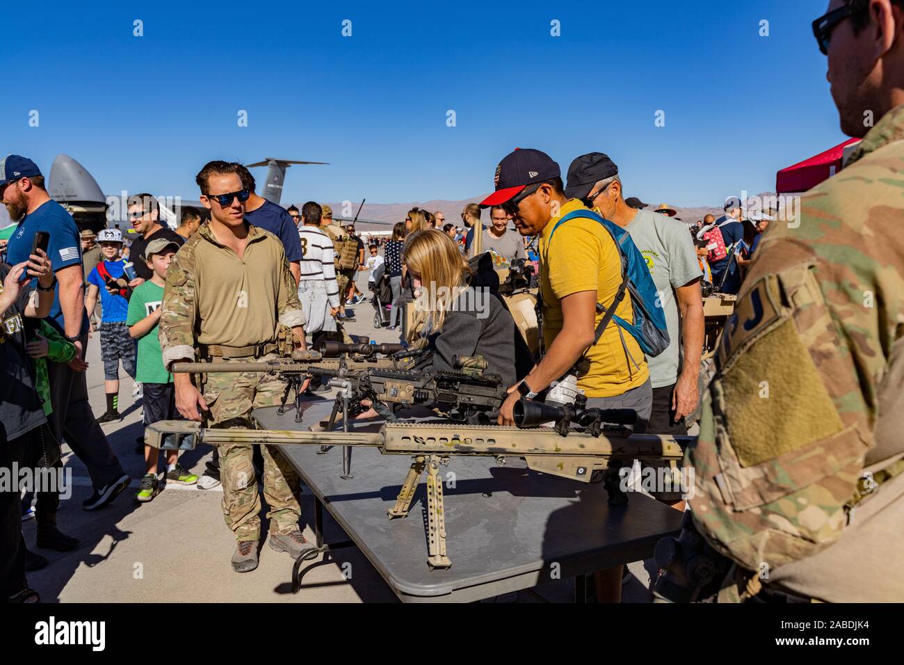 Las Vegas, NOV 17 US Army make demonstration of gun in USAF Air show
