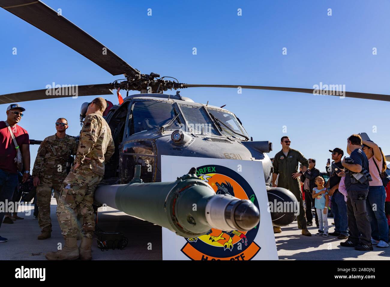 Las Vegas, NOV 17:  Sikorsky HH-60G Pave Hawk helicopter demo in USAF Air show at Nellis Air Force Base on NOV 17, 2019 at Las Vegas, Nevada Stock Photo