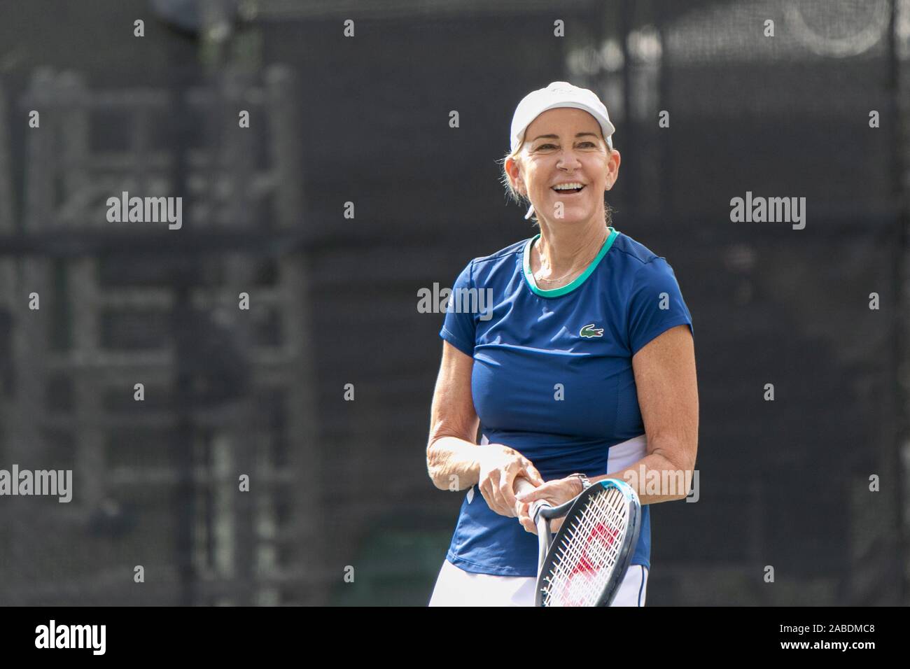 Chris Evert playing at the Chris Evert Pro Celebrity Tennis Classic in Boca Raton Resort and Spa on November 22 2019, in Boca Raton, FL Stock Photo