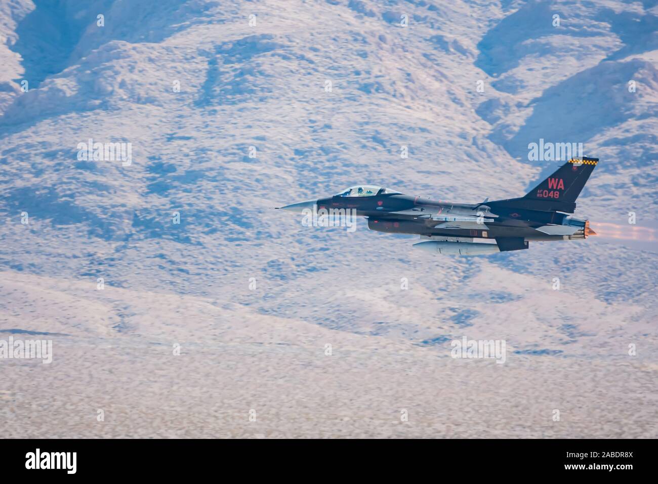 Las Vegas, NOV 17:  F-16 Falcon flying demo in USAF Air show at Nellis Air Force Base on NOV 17, 2019 at Las Vegas, Nevada Stock Photo