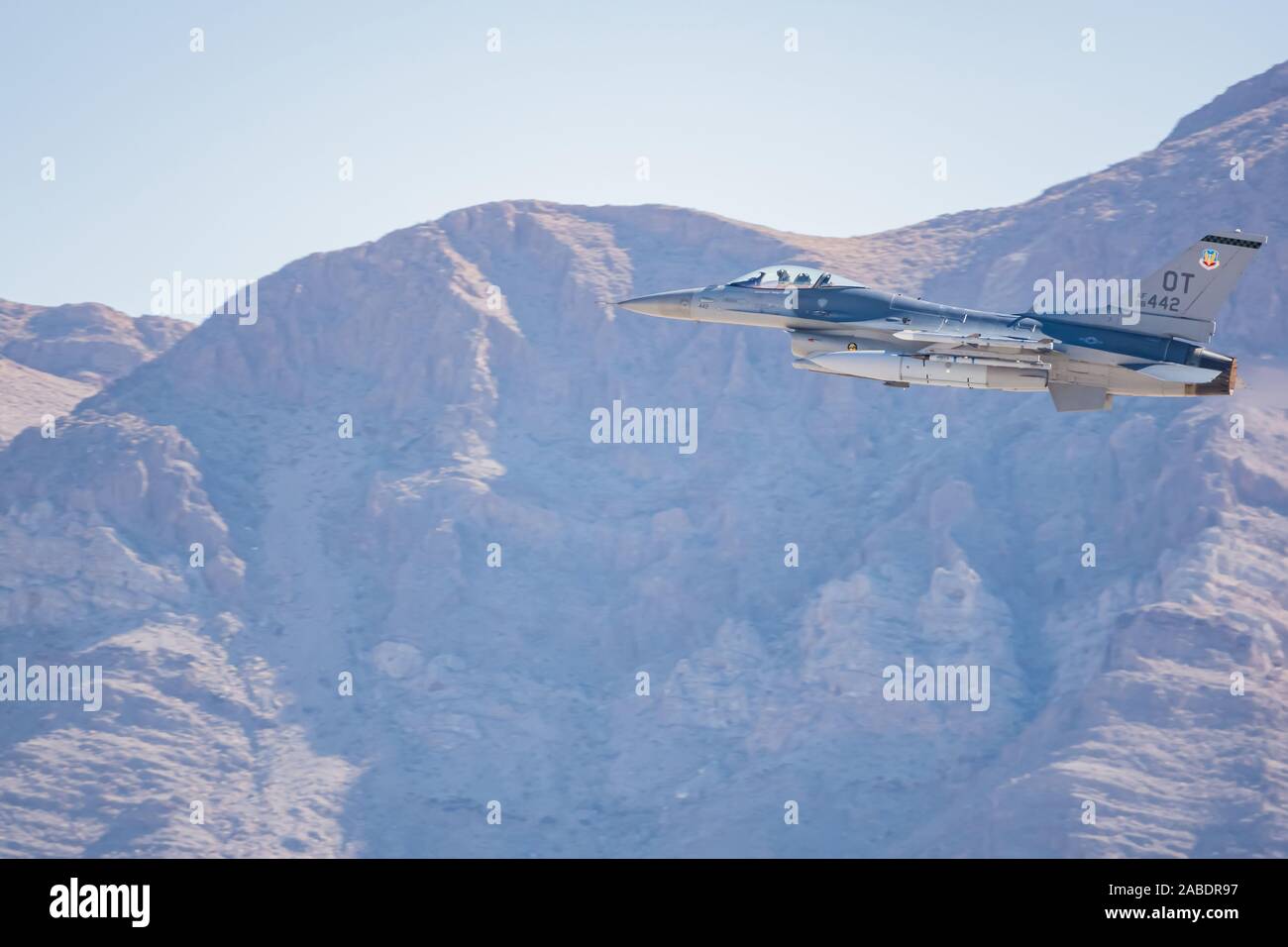Las Vegas, NOV 17:  F-22 Raptor flying demo in USAF Air show at Nellis Air Force Base on NOV 17, 2019 at Las Vegas, Nevada Stock Photo