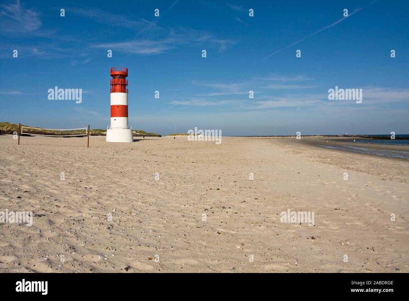 Leuchtturm auf der Helgoland Düne Stock Photo