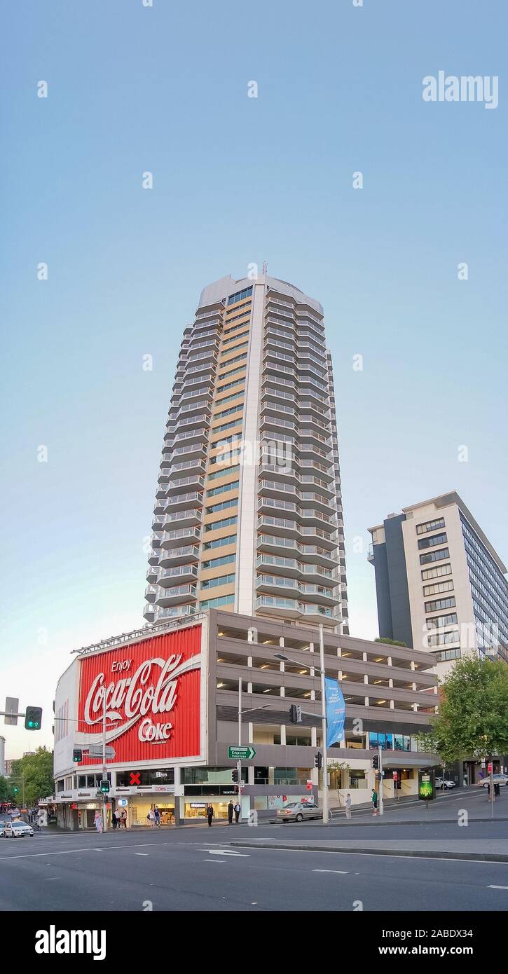Sydney, Australia - November 12, 2014: Famous Coca Cola billboard in Darlinghurst neighbourhood Stock Photo