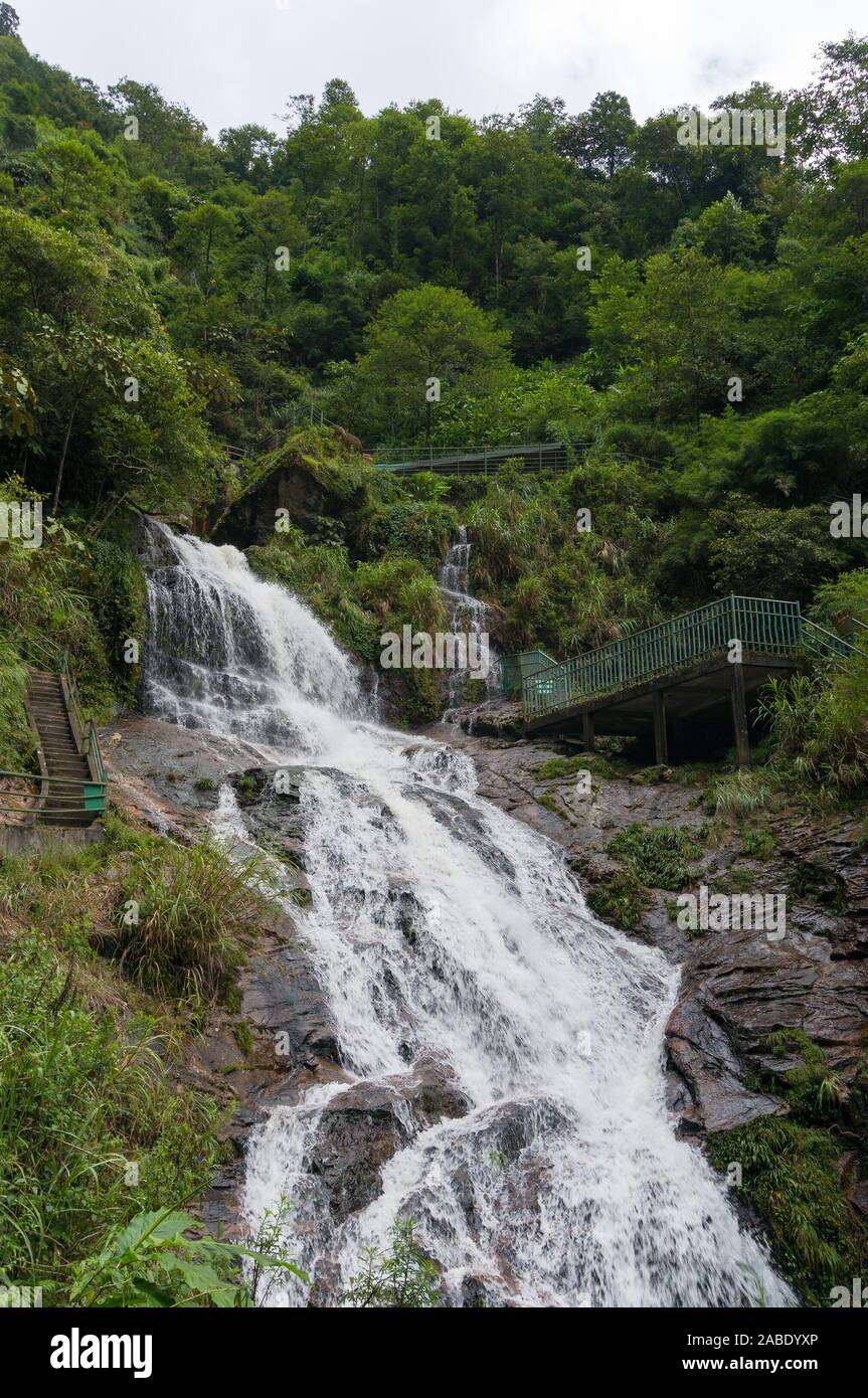 Beautiful tropical waterfall landscape. nature background Stock Photo