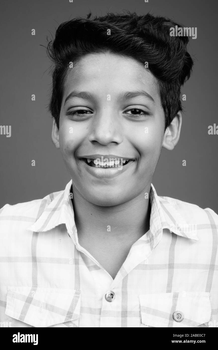 Cute And Smart Indian Boy Black and White Stock Photos & Images - Alamy