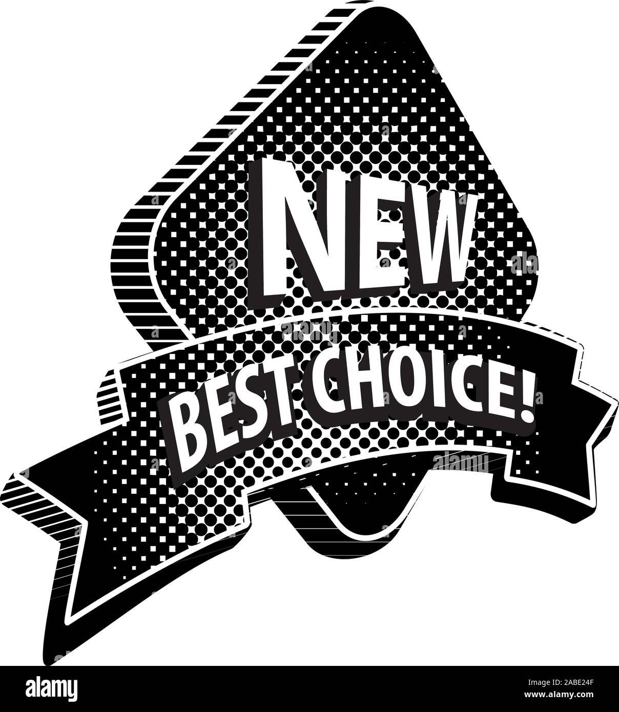 illustration of black and white advertising banner and label Stock