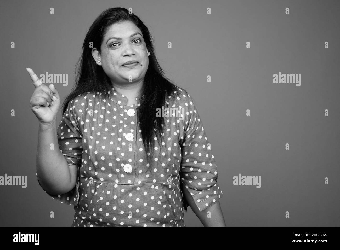 Indian woman pointing Black and White Stock Photos & Images - Alamy