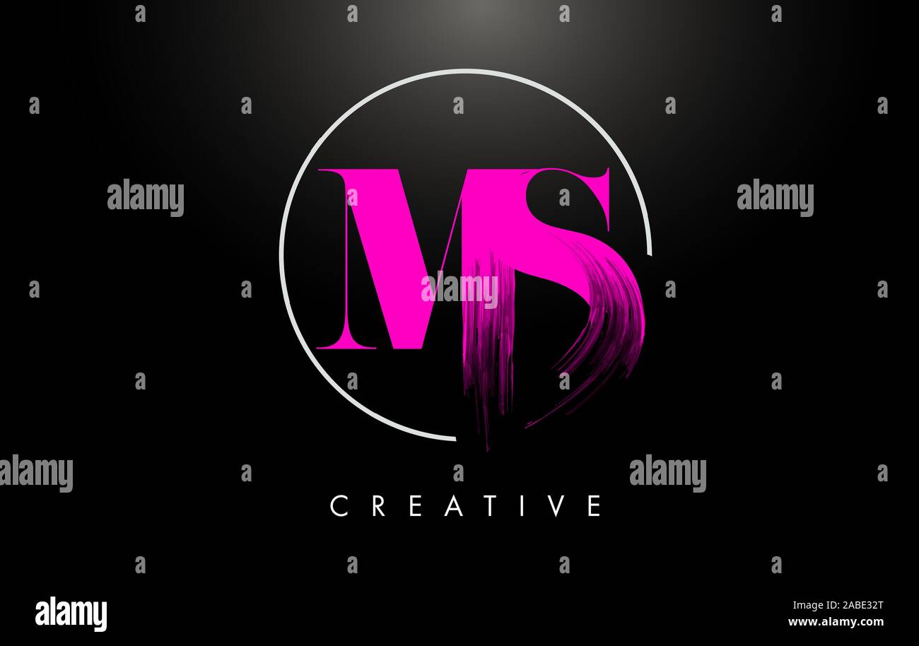Pink Ms Brush Stroke Letter Logo Design Pink Paint Logo Leters Icon With Elegant Circle Vector Design Stock Vector Image Art Alamy