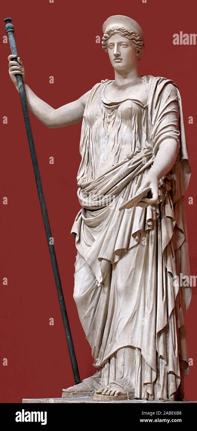 6542. Large statue of Hera, the ancient Greek goddess of women, marriage, and family. Stock Photo