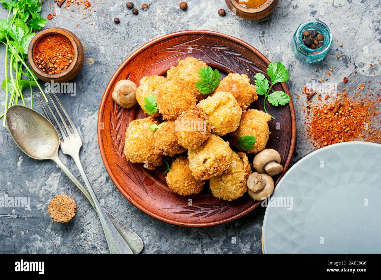 Deep fried mushroom hires stock photography and images Alamy