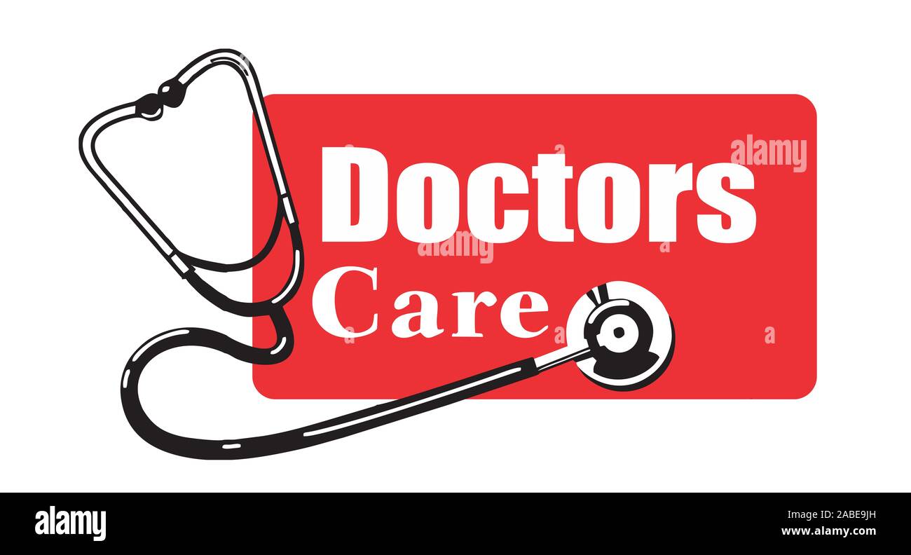 DOCTOR AND MEDICAL LOGOS AND SYMBOLS IN GREEN AND RED Stock Photo
