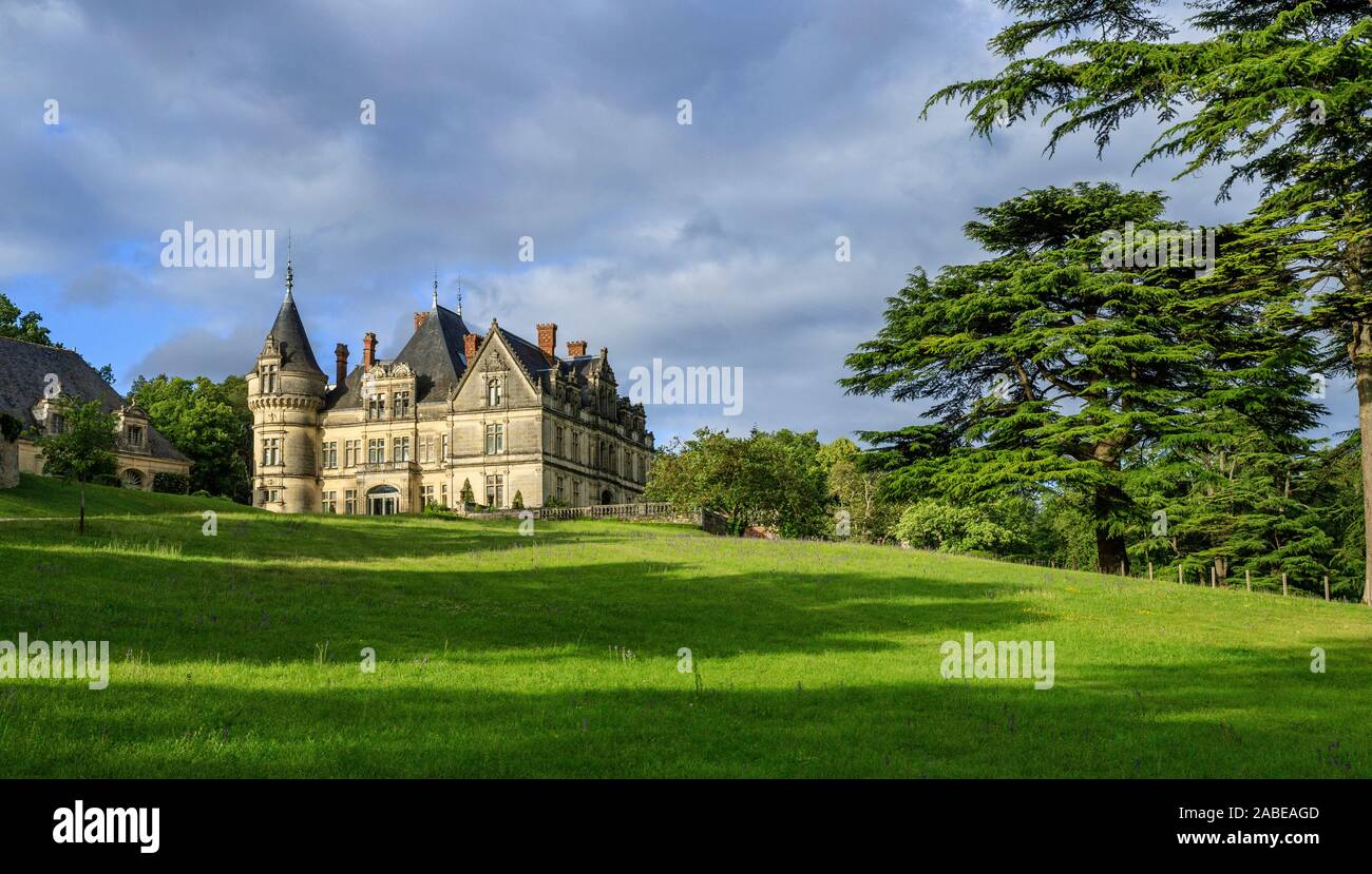 France, Indre et Loire, Loire Valley listed as World Heritage by UNESCO, Montlouis sur Loire, Chateau de la Bourdaisiere park and gardens // France, I Stock Photo