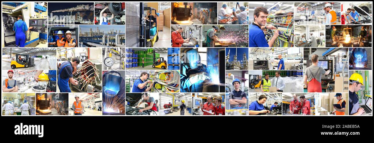 professions in industry and trade - people at work in commercial enterprises Stock Photo