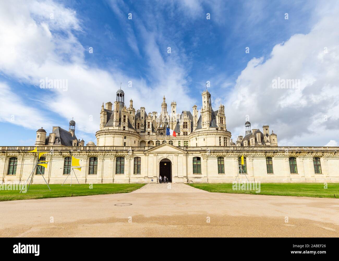 Entrance Chateau de Chambord in Loire valley, Centre Valle de Loire in France Stock Photo