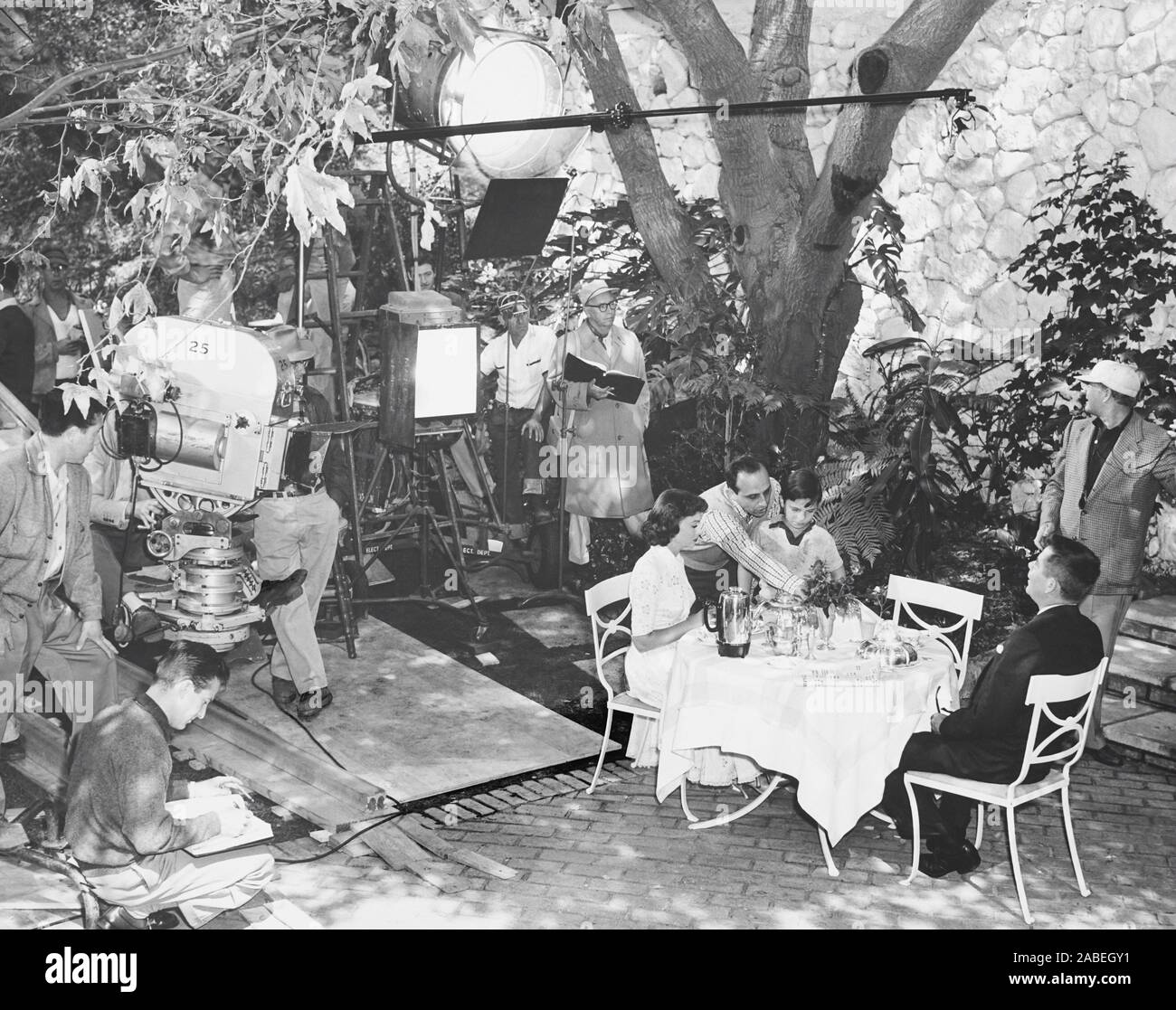 Donna Reed Ransom RANSOM!, at table from left: Donna Reed, director Alex March, Bobby ...