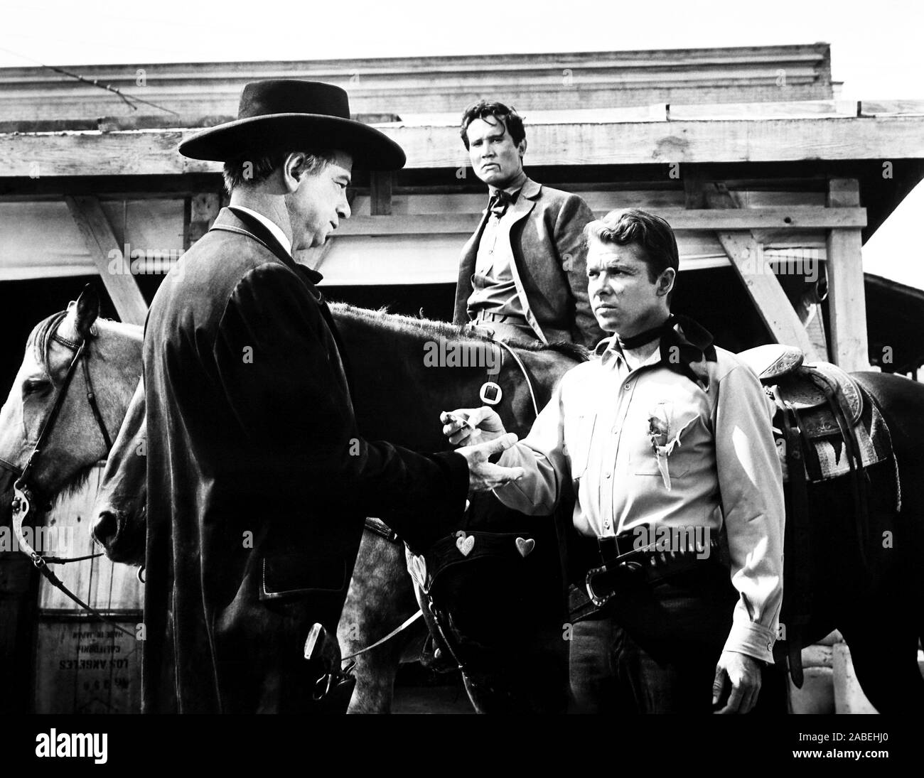 RIDE A CROOKED TRAIL, from left, Walter Matthau, Henry Silva, Audie