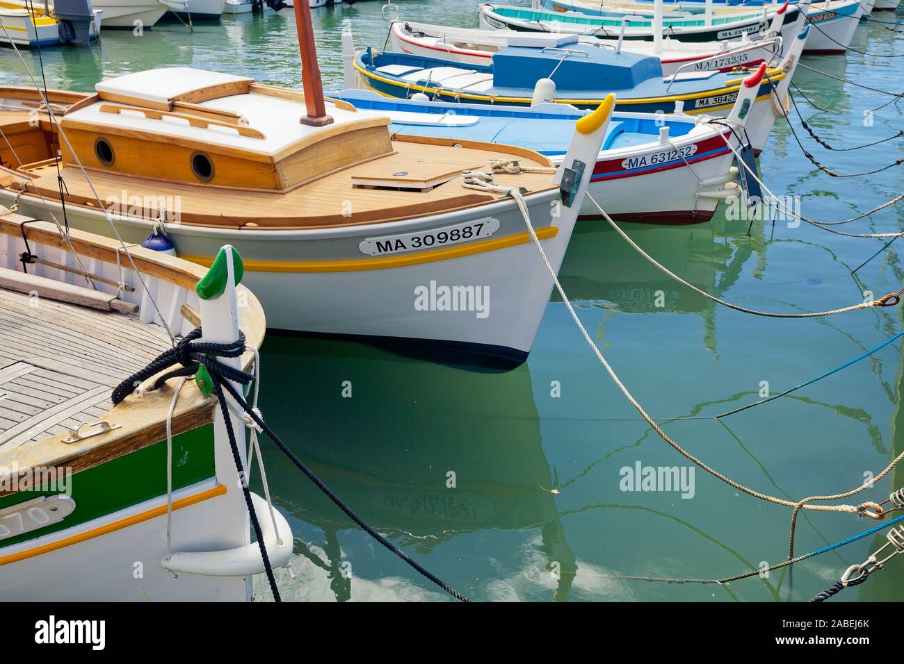 Boats in the port of Cassis town. Provence, France Stock Photo