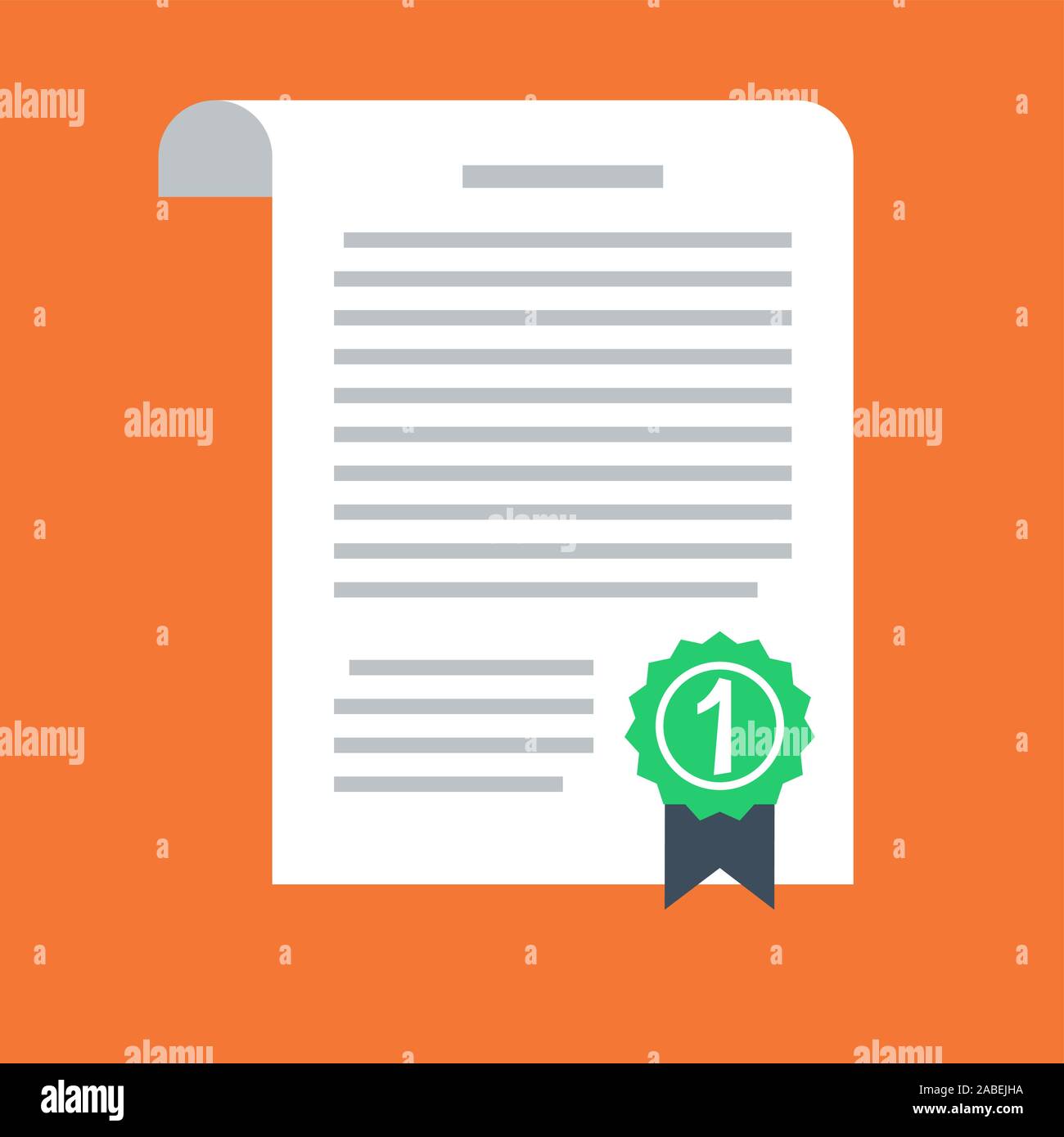 Contract vector icon in a flat style isolated on a colored background. Stock Vector