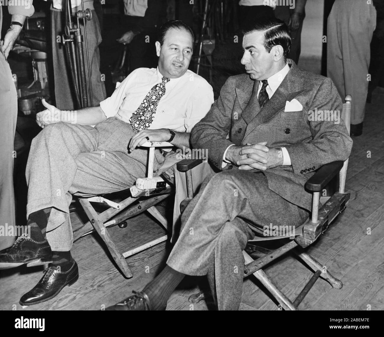 SHOW BUSINESS, from left director Edwin L. Marin, Eddie Cantor on set