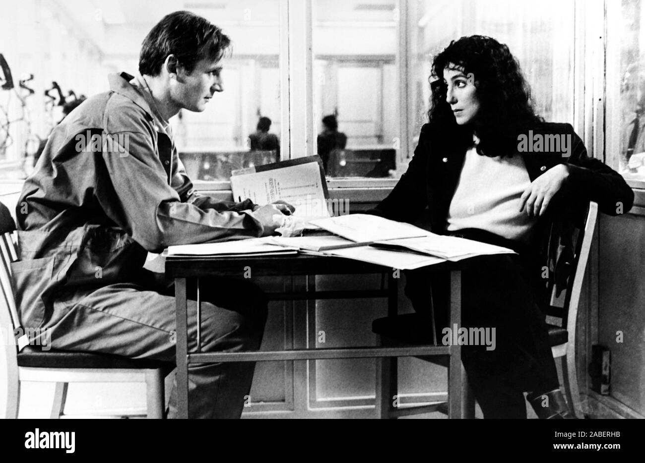 SUSPECT, from left, Liam Neeson, Cher, 1987, ©TriStar/courtesy Everett
