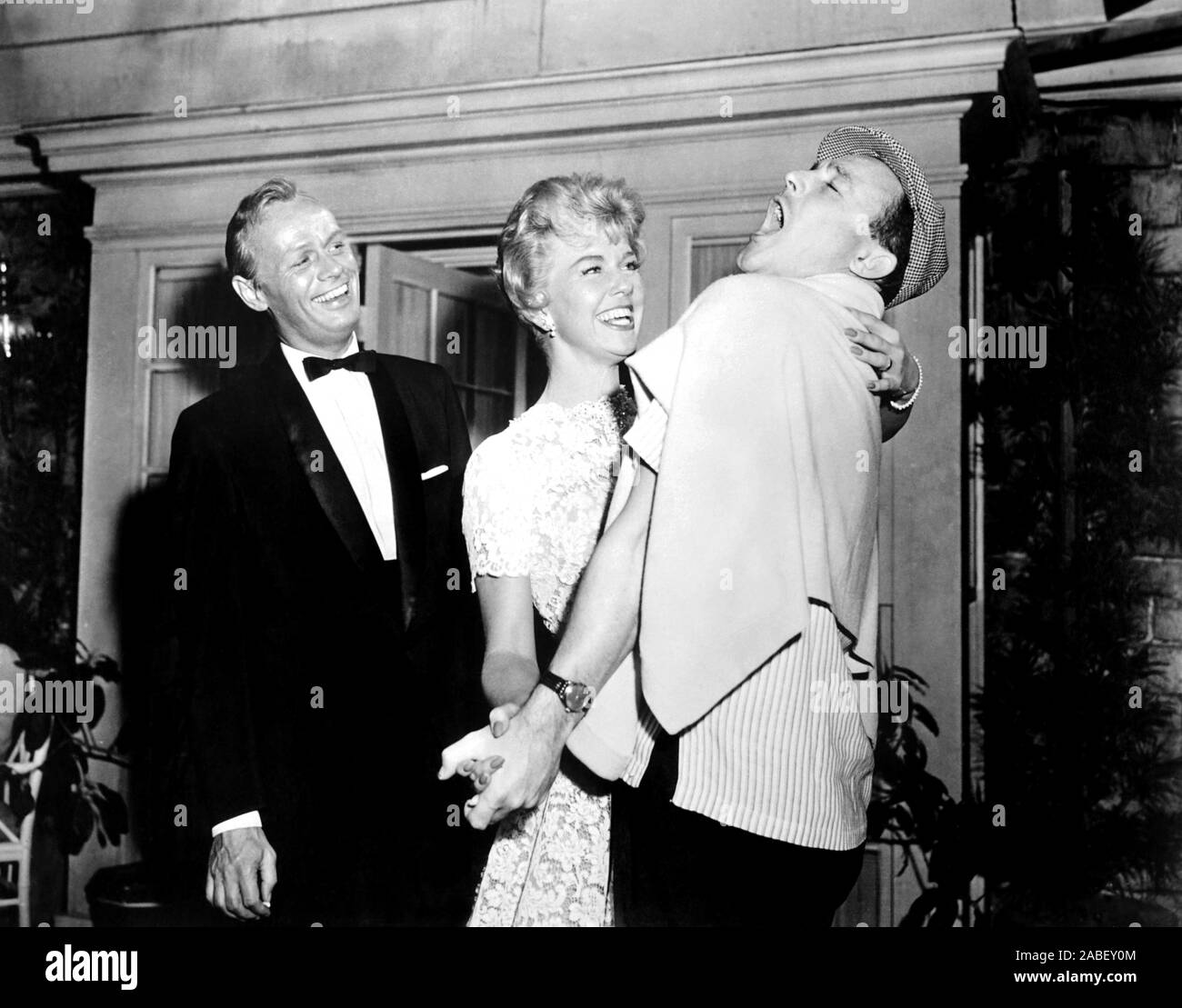 THE TUNNEL OF LOVE, Richard Widmark and Doris Day clown around with
