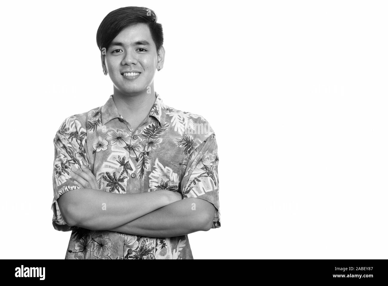 Attractive smiling asian man Black and White Stock Photos & Images - Alamy