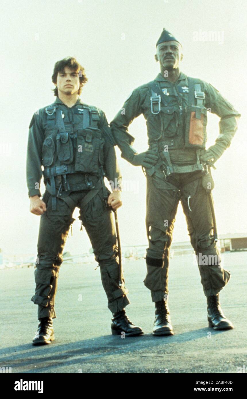 IRON EAGLE, from left Jason Gedrick, Louis Gossett Jr., 1986