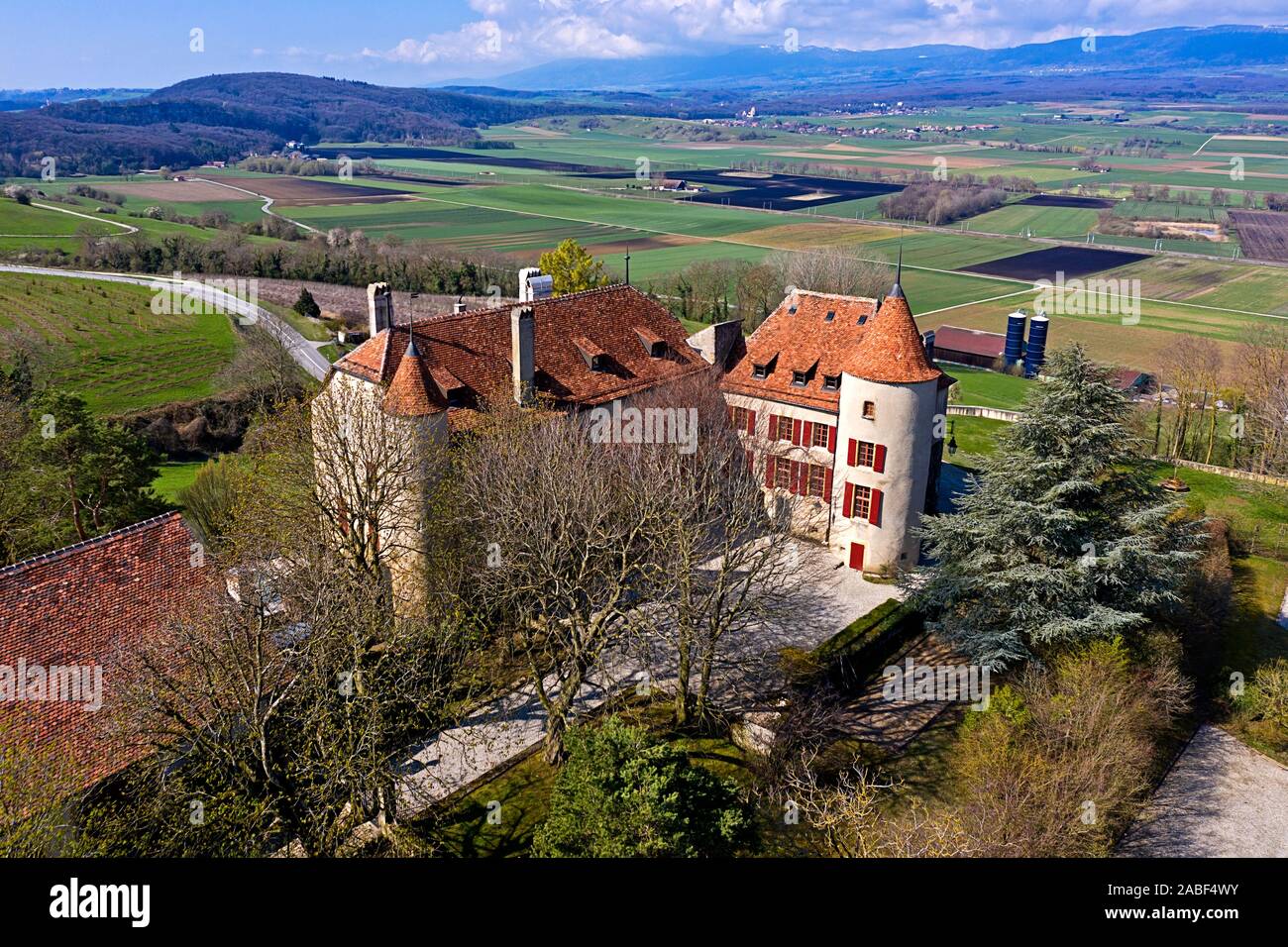 Bavois Castle, Chateau de Bavois, Bavois, Vaud, Switzerland Stock Photo