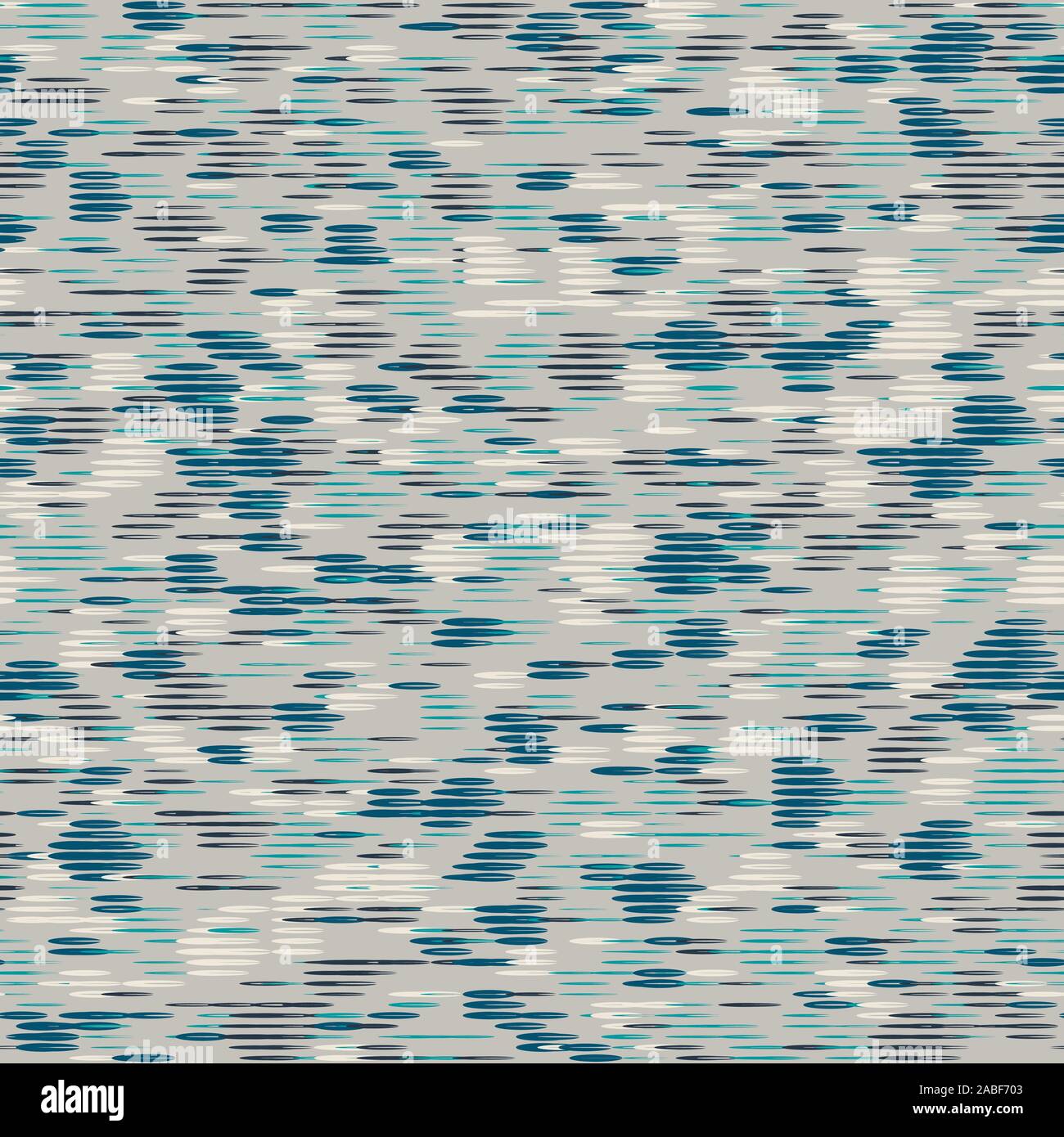 Techno glitch striped grunge seamless pattern blue Stock Vector