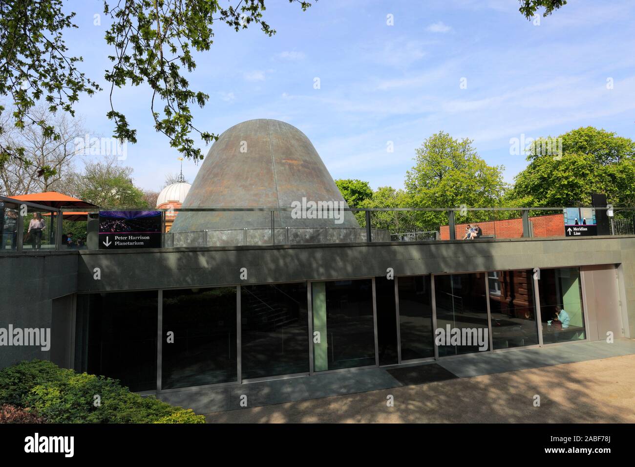View of the Peter Harrison Planetarium, Royal Observatory, Greenwich, London, England Stock Photo