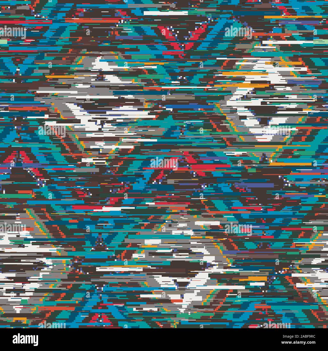 Techno glitch error bug seamless pattern swatch Stock Vector