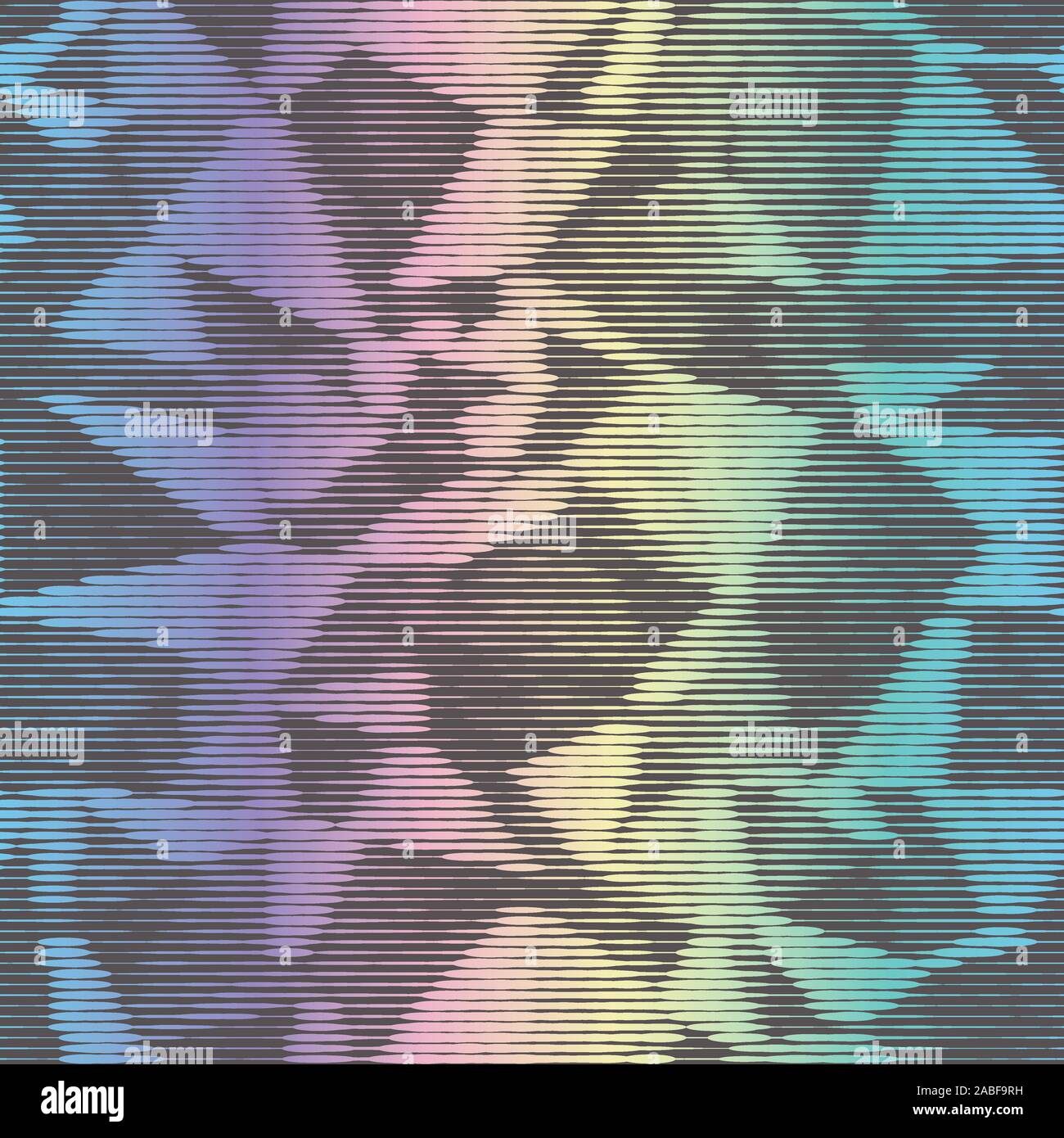 Holographic ink bleed seamless pattern in rainbow Stock Vector