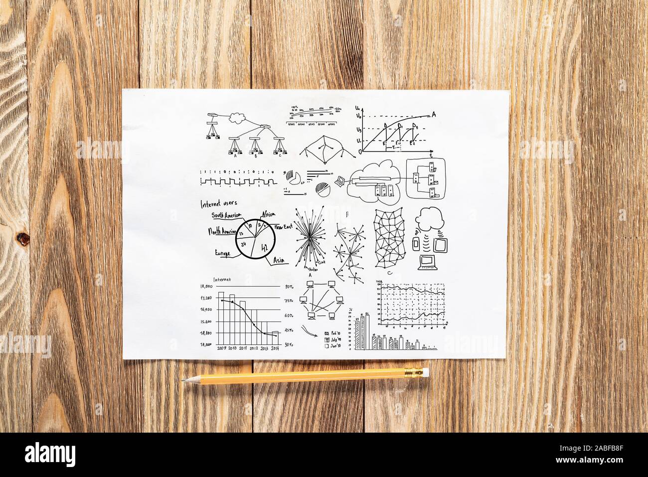 Computer Network Handrawn Computer network creation pencil hand drawn Stock Photo - Alamy