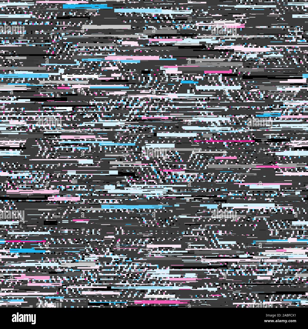 Techno glitch error bug seamless pattern swatch Stock Vector