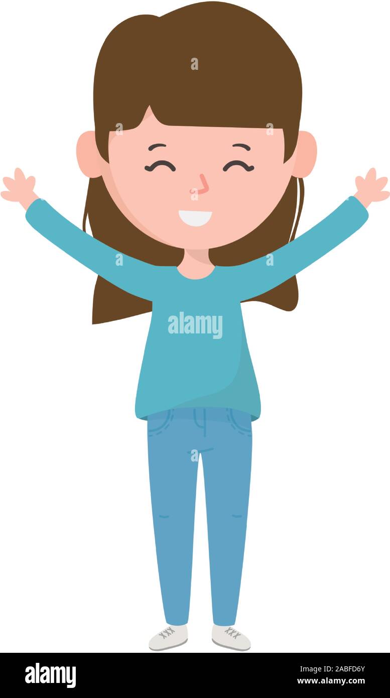 young woman standing with open arms vector illustration Stock Vector