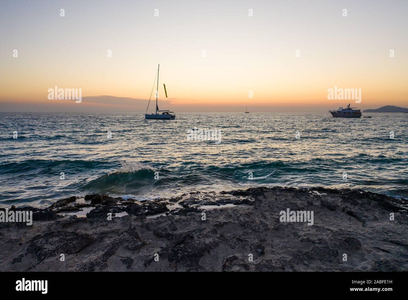 Aerial view of Formentera island during sunset Stock Photo - Alamy