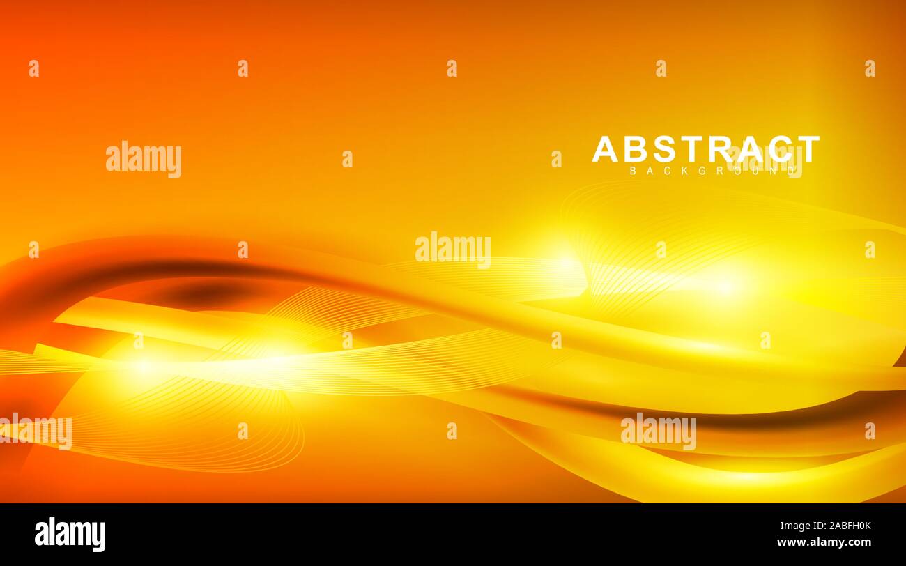 abstract vector background. golden waves with yellow light. design for any background Stock Vector