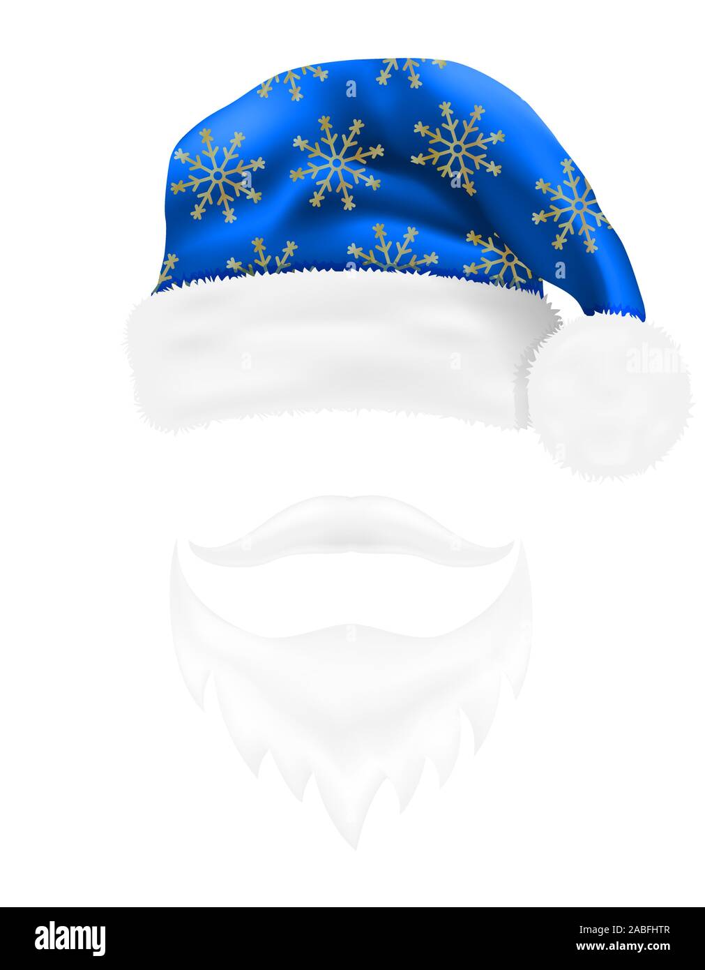 christmas hat santa claus and beard with a mustache vector illustration ...