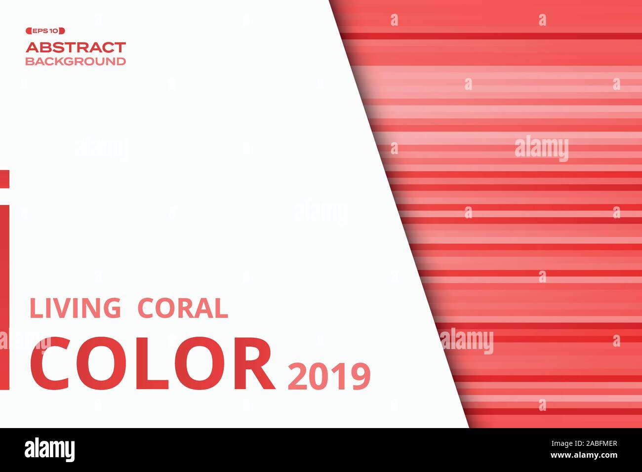 Abstract pink red of living coral theme color lines pattern decoration background with white space. Decorate for poster, artwork, template design, ad. Stock Vector