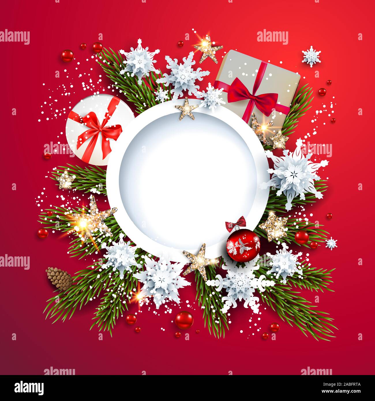 Festive background with gift boxes and decor Stock Vector
