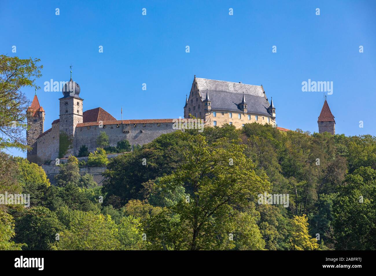 Exterior view of the Veste Coburg (Coburg Fortress) on a sunny day in Coburg, Bavaria, Germany Stock Photo