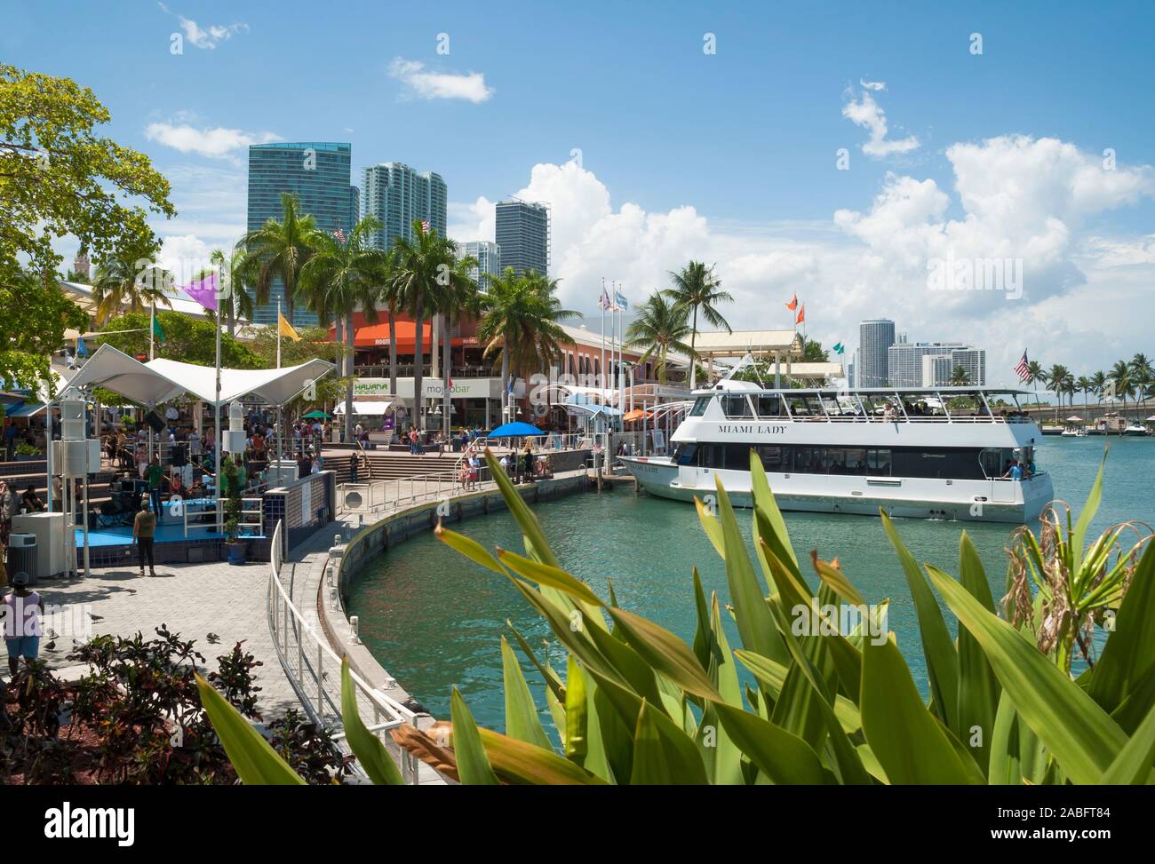 View of the Bayside Market in the downtown Miami Stock Photo