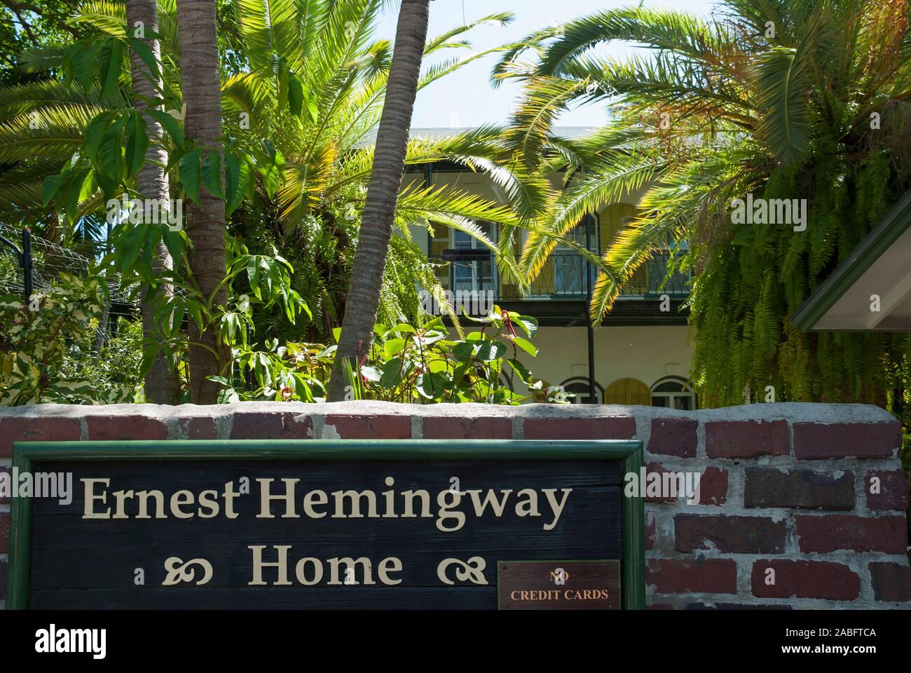 Key West, Florida Keys / USA - August 7, 2015: Entrance to Ernest Hemingway museum Stock Photo
