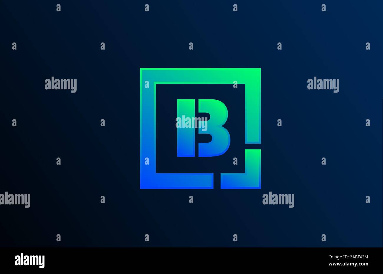 blue green letter B alphabet logo design icon for business. Suitable as ...