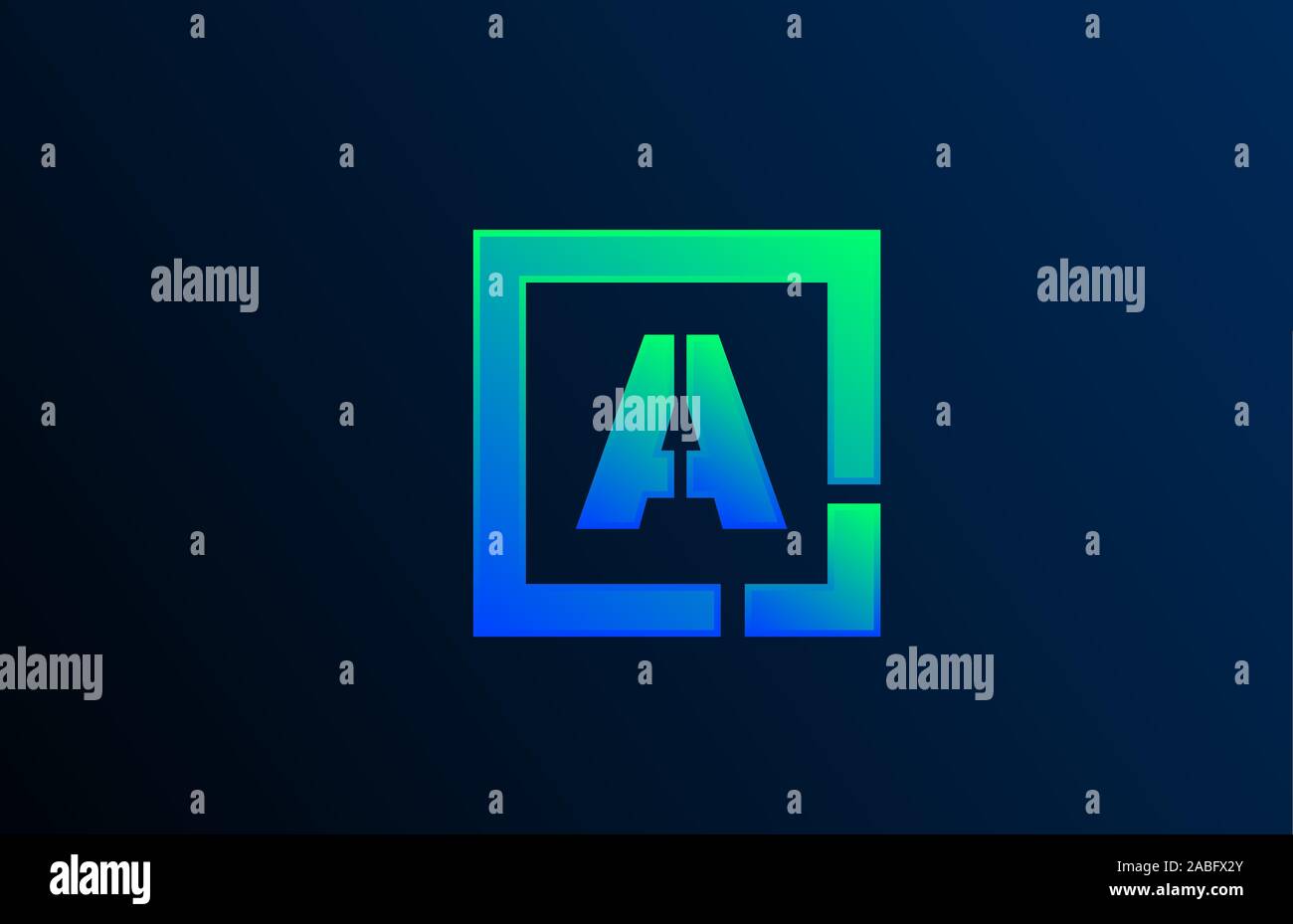 blue green letter A alphabet logo design icon for business. Suitable as ...