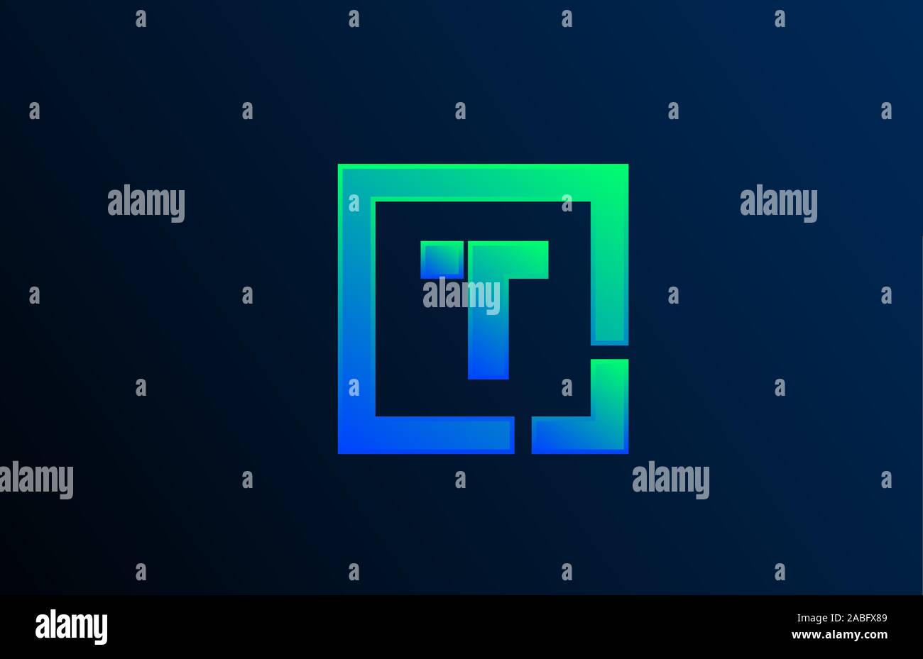Blue Green Letter T Alphabet Logo Design Icon For Business Suitable As A Logotype Stock Vector Image Art Alamy