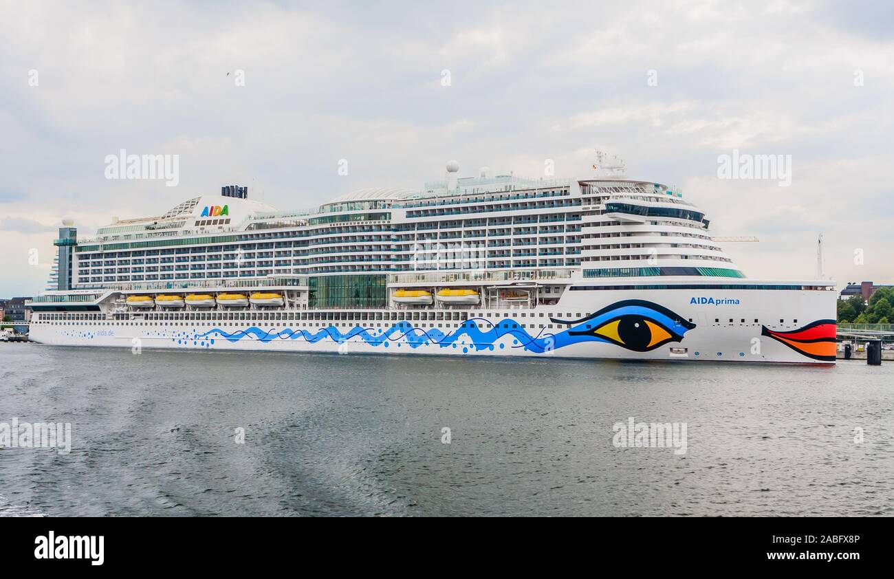 Cruise Ship Aida Prima At Kiel Harbor Schleswig Holstein Germany Stock Photo Alamy