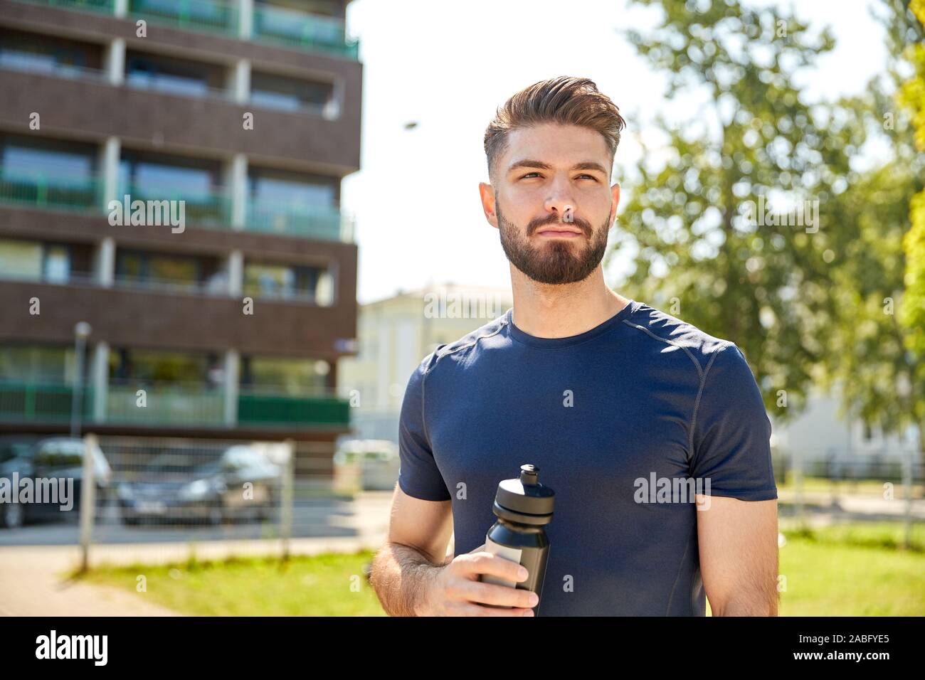 Sporty man training on street hi-res stock photography and images - Alamy