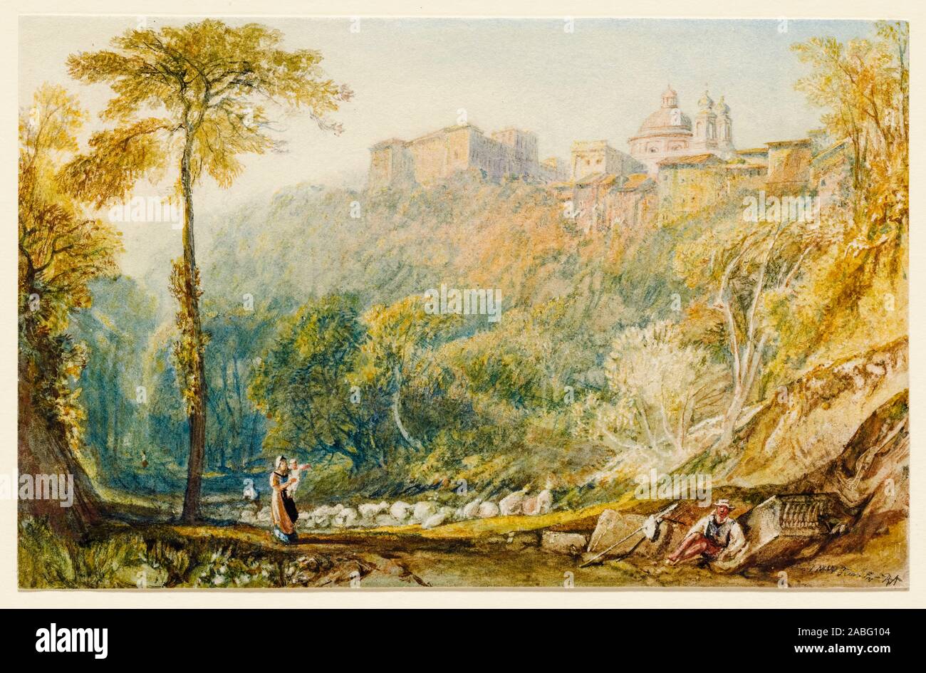 JMW Turner, View of La Riccia, (Ariccia), landscape painting, 1817 Stock Photo